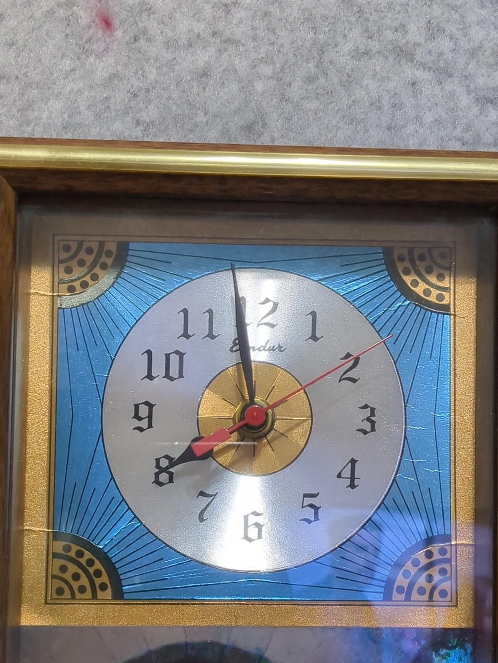 Vintage 1983 Irridescent Foil Jesus Knocking On Door Quartz Clock 14"x7" - Picture 3 of 9